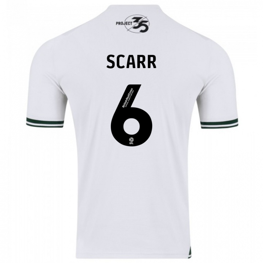 Hombre Camiseta Dan Scarr #6 Blanco 2ª Equipación 2023/24 La Camisa Argentina