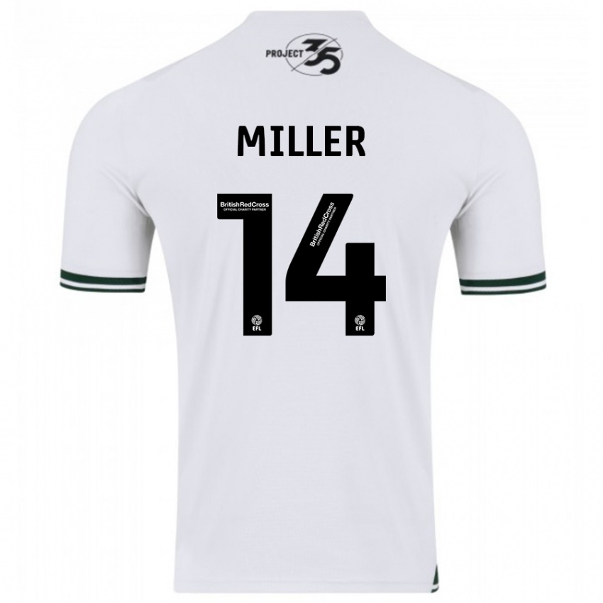 Hombre Camiseta Mickel Miller #14 Blanco 2ª Equipación 2023/24 La Camisa Argentina