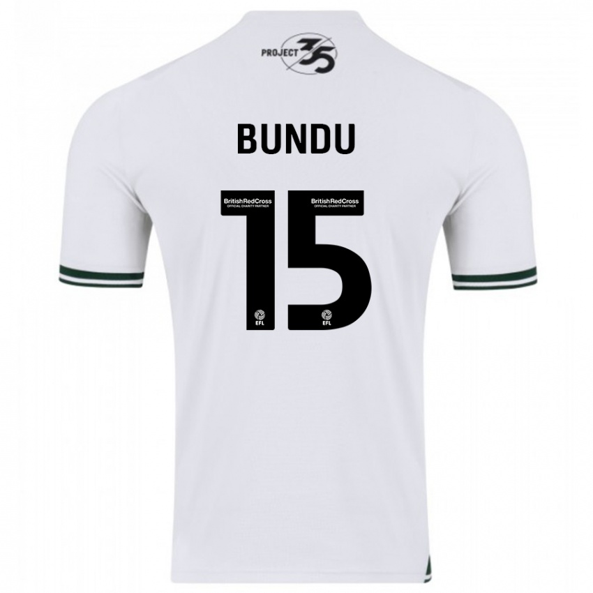 Hombre Camiseta Mustapha Bundu #15 Blanco 2ª Equipación 2023/24 La Camisa Argentina