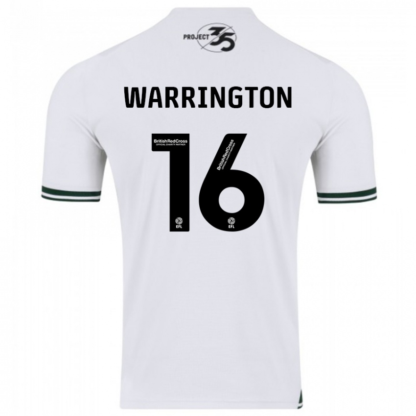 Hombre Camiseta Lewis Warrington #16 Blanco 2ª Equipación 2023/24 La Camisa Argentina