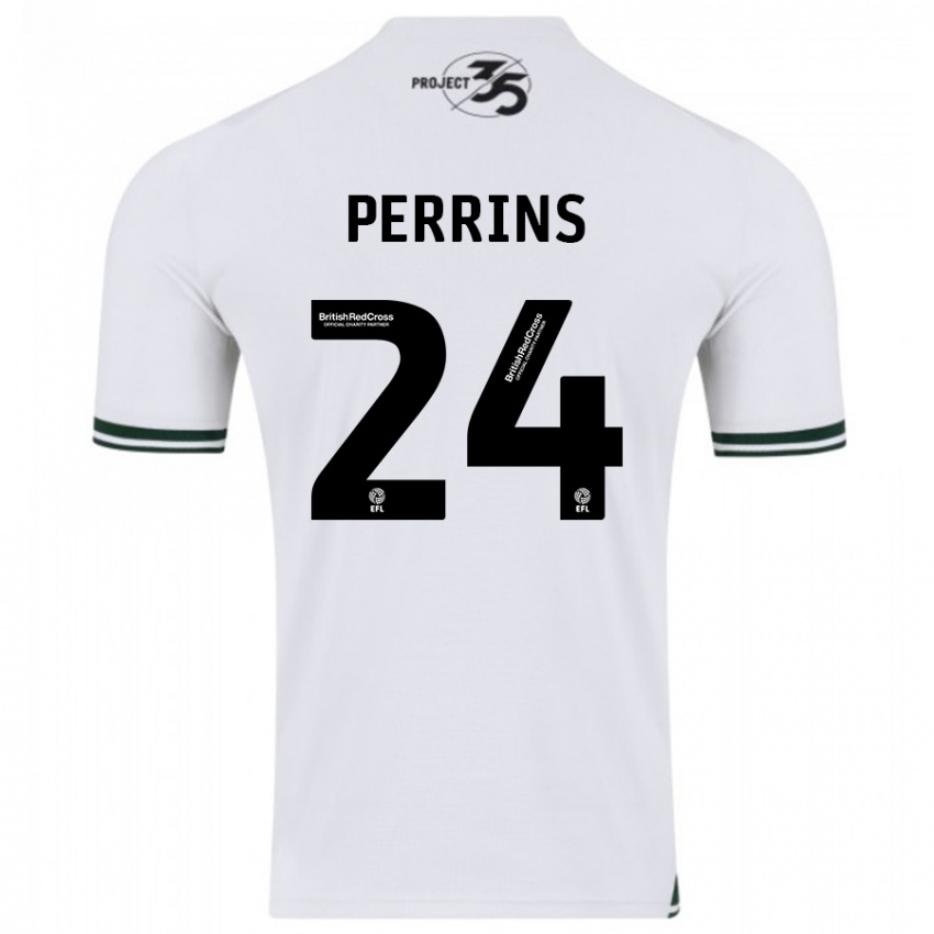 Hombre Camiseta Grace Perrins #24 Blanco 2ª Equipación 2023/24 La Camisa Argentina