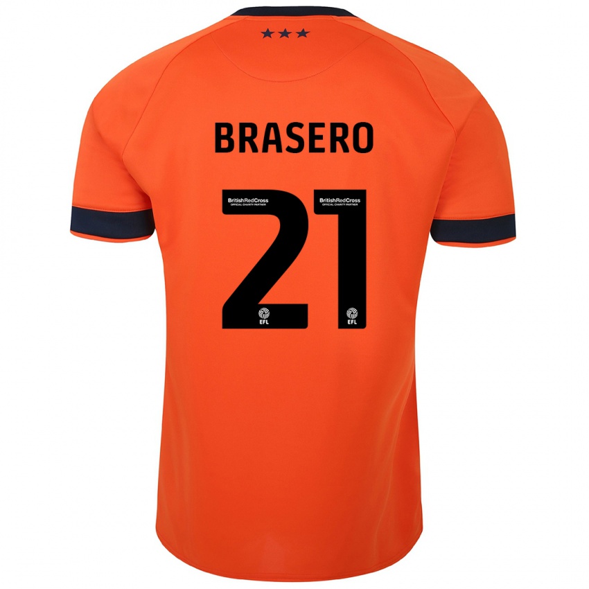 Hombre Camiseta Sarah Brasero-Carreira #21 Naranja 2ª Equipación 2023/24 La Camisa Argentina