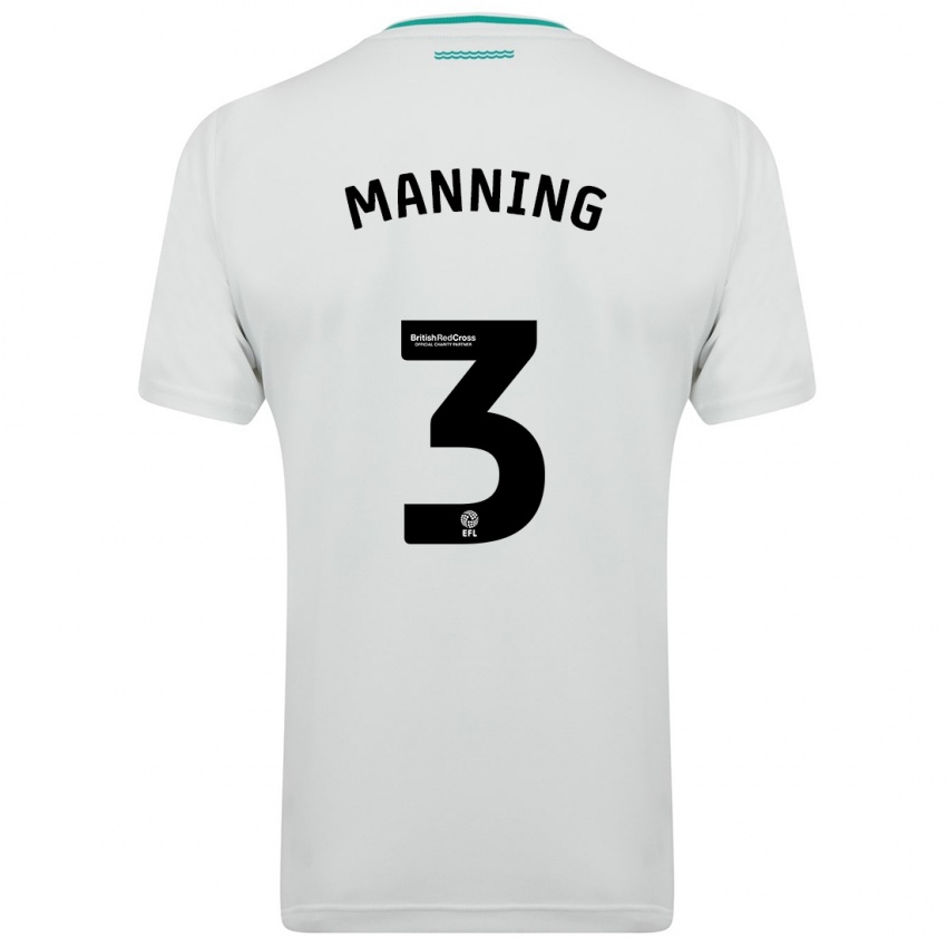 Hombre Camiseta Ryan Manning #3 Blanco 2ª Equipación 2023/24 La Camisa Argentina