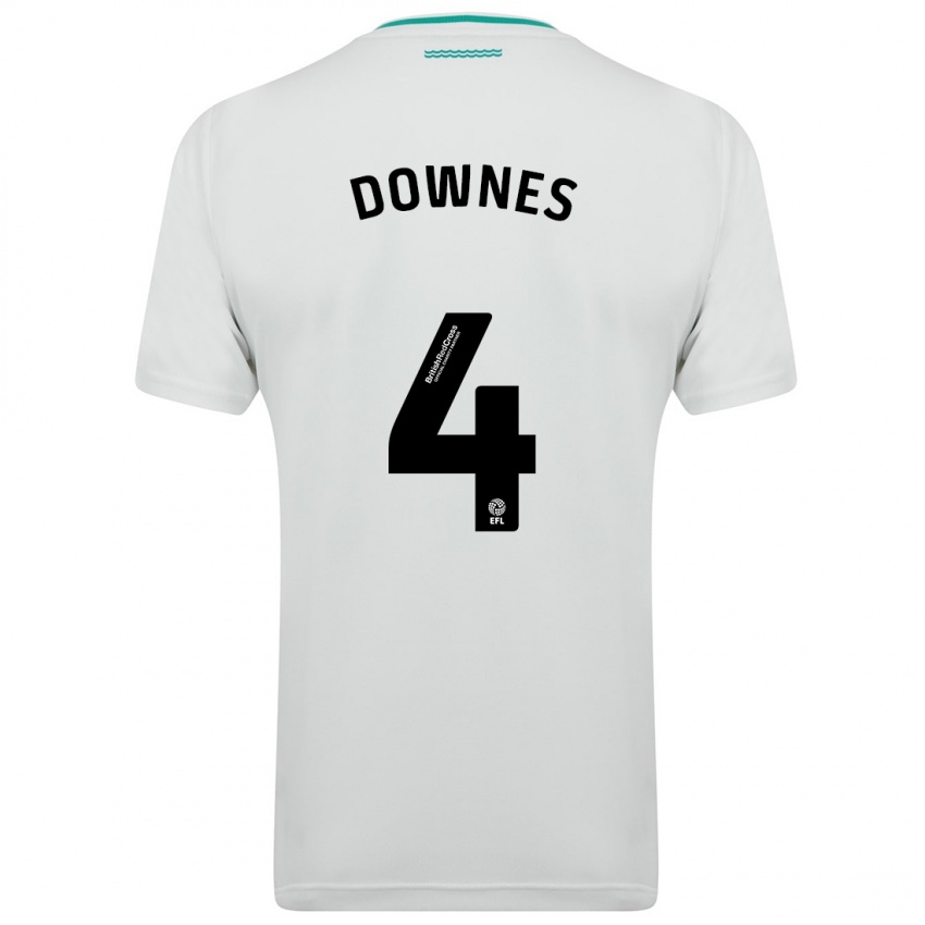 Hombre Camiseta Flynn Downes #4 Blanco 2ª Equipación 2023/24 La Camisa Argentina