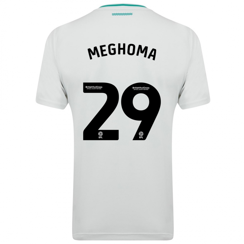 Hombre Camiseta Jayden Meghoma #29 Blanco 2ª Equipación 2023/24 La Camisa Argentina