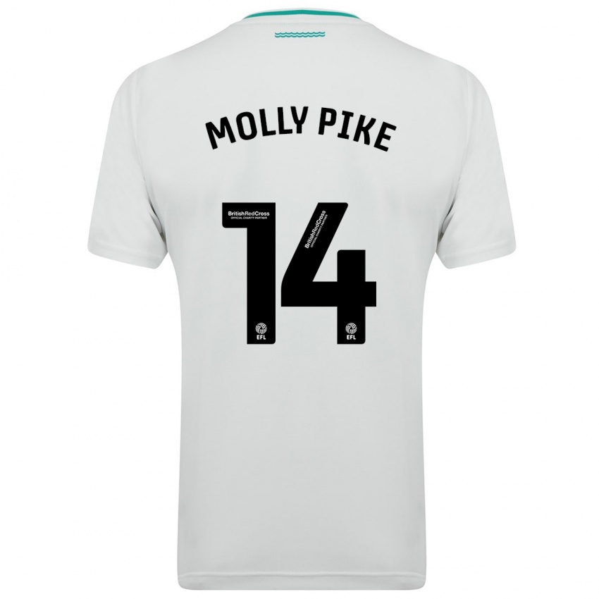 Hombre Camiseta Molly Pike #14 Blanco 2ª Equipación 2023/24 La Camisa Argentina