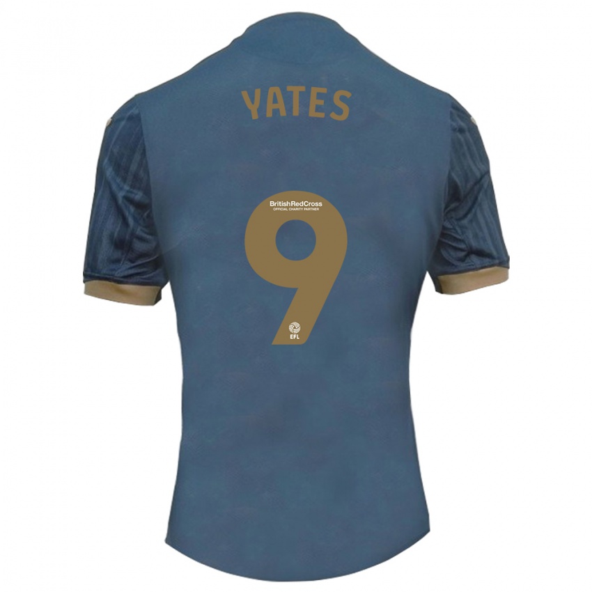 Hombre Camiseta Jerry Yates #9 Verde Azulado Oscuro 2ª Equipación 2023/24 La Camisa Argentina