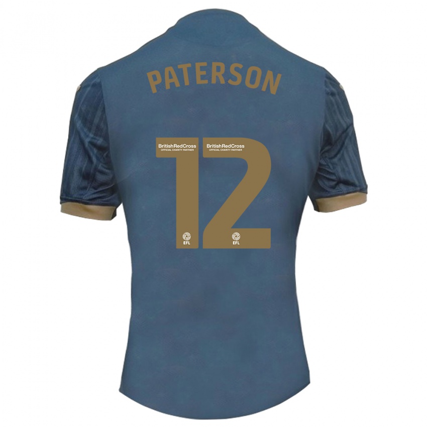 Hombre Camiseta Jamie Paterson #12 Verde Azulado Oscuro 2ª Equipación 2023/24 La Camisa Argentina