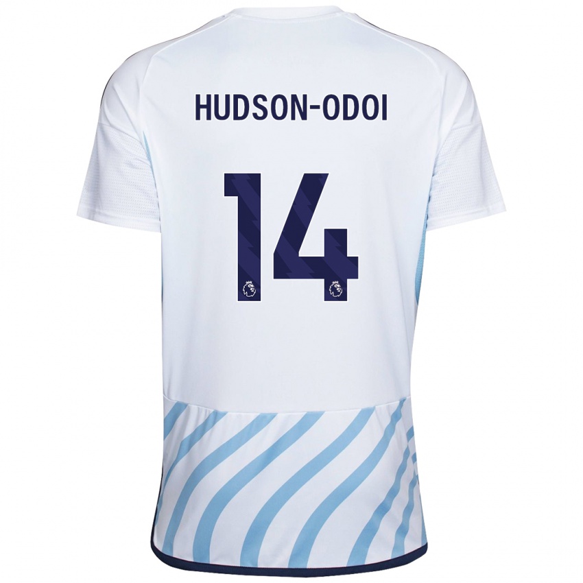 Hombre Camiseta Callum Hudson-Odoi #14 Blanco Azul 2ª Equipación 2023/24 La Camisa Argentina
