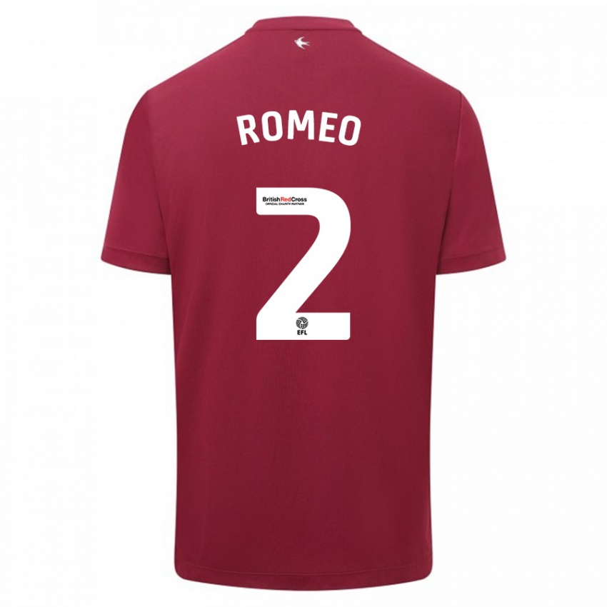 Hombre Camiseta Mahlon Romeo #2 Rojo 2ª Equipación 2023/24 La Camisa Argentina