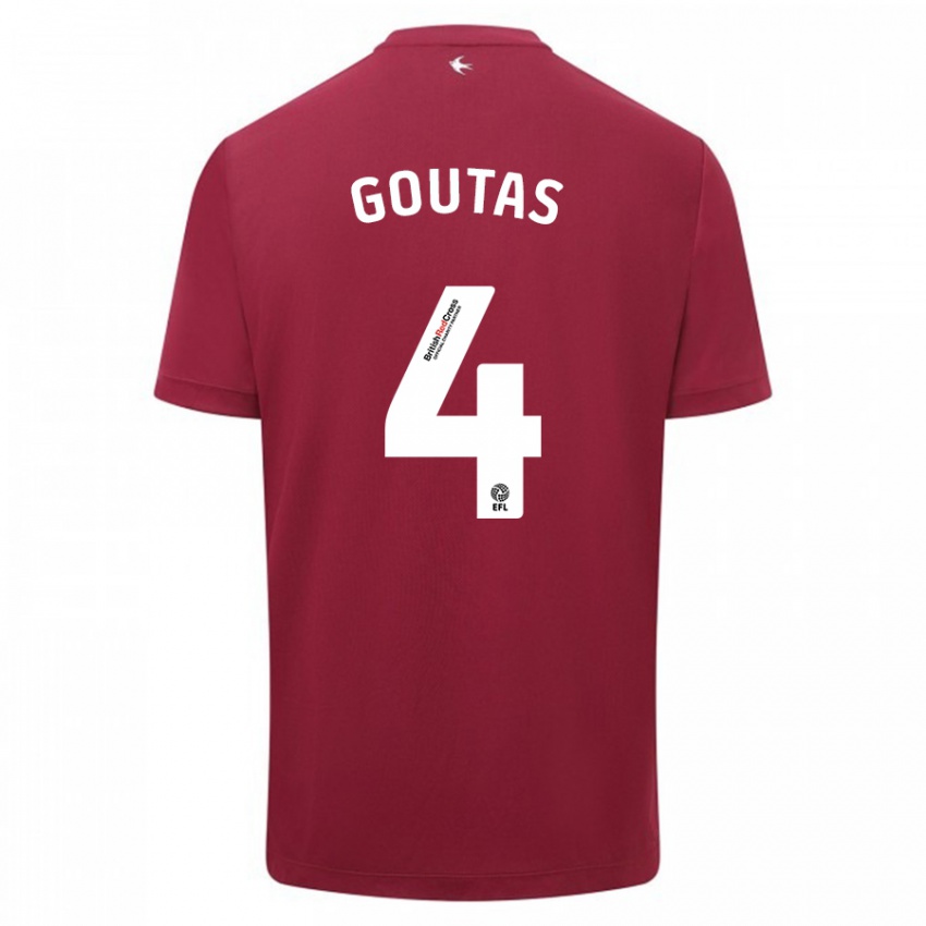 Hombre Camiseta Dimitrios Goutas #4 Rojo 2ª Equipación 2023/24 La Camisa Argentina