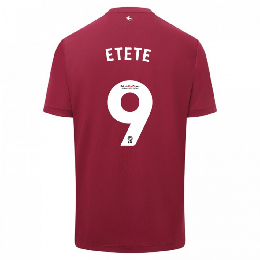 Hombre Camiseta Kion Etete #9 Rojo 2ª Equipación 2023/24 La Camisa Argentina