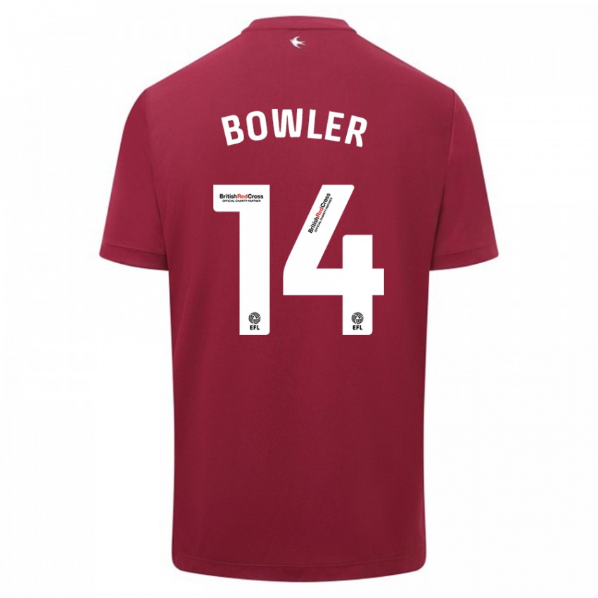 Hombre Camiseta Josh Bowler #14 Rojo 2ª Equipación 2023/24 La Camisa Argentina