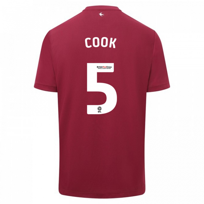 Hombre Camiseta Freddie Cook #5 Rojo 2ª Equipación 2023/24 La Camisa Argentina