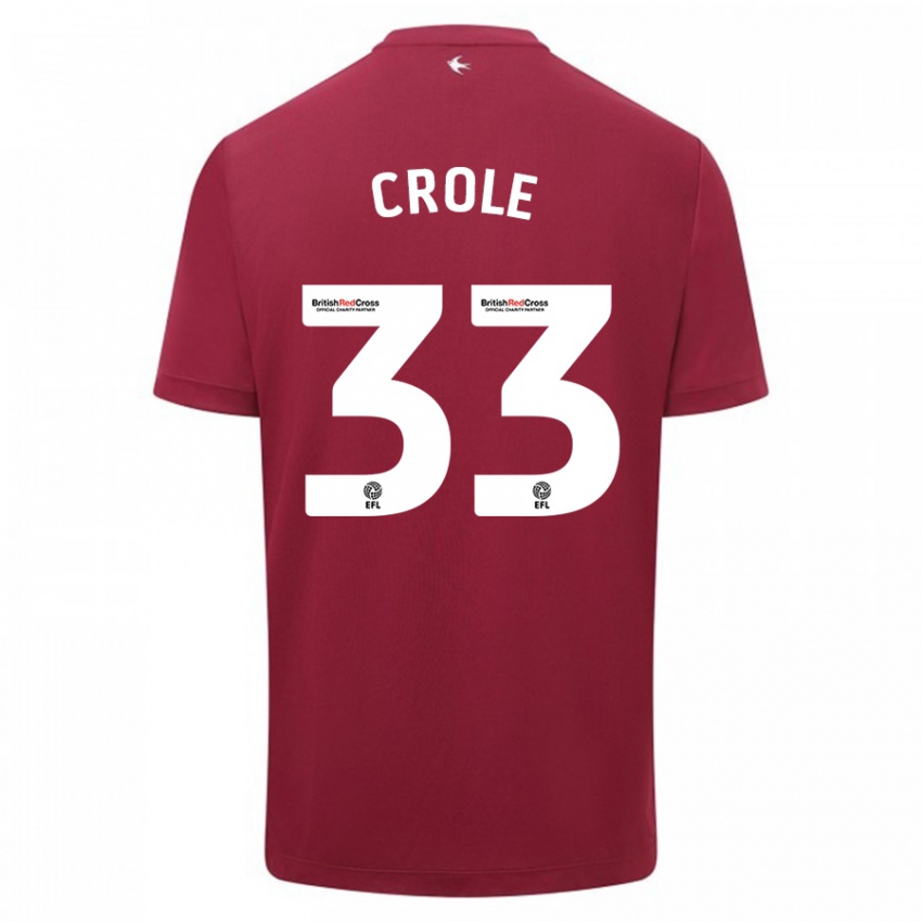 Hombre Camiseta James Crole #33 Rojo 2ª Equipación 2023/24 La Camisa Argentina