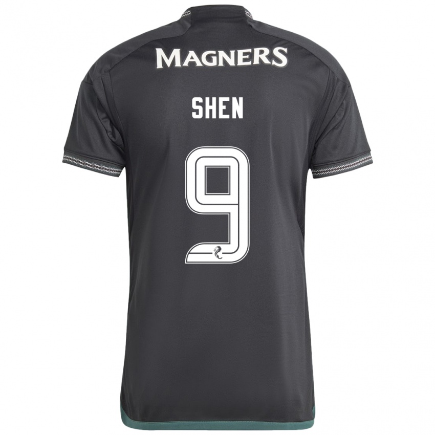 Hombre Camiseta Shen Mengyu #9 Negro 2ª Equipación 2023/24 La Camisa Argentina