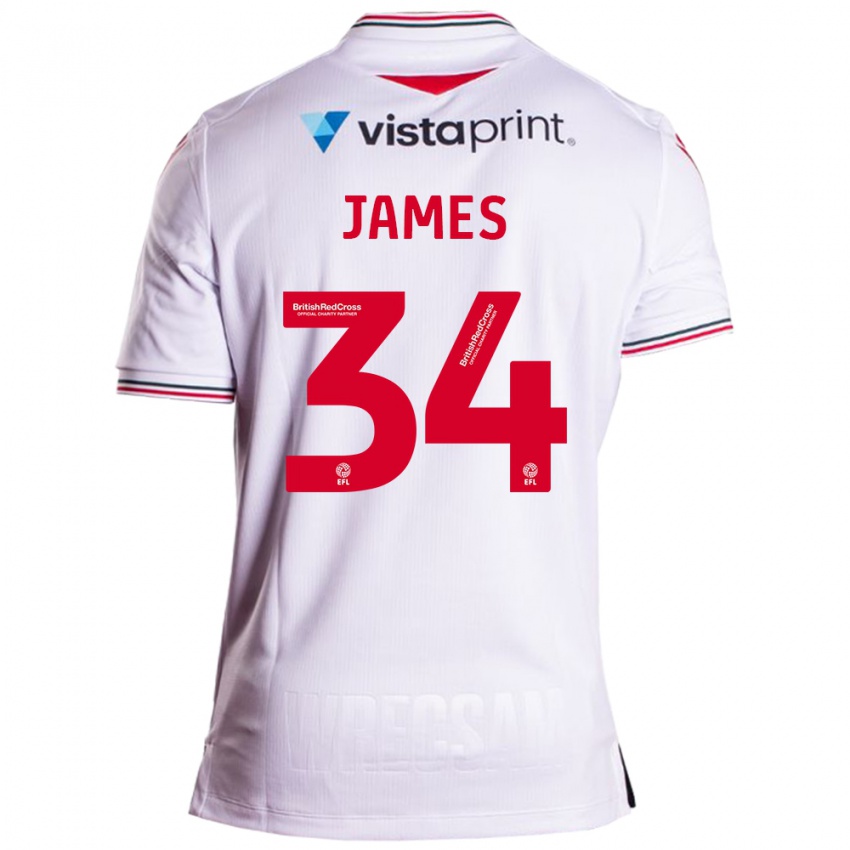 Hombre Camiseta Aaron James #34 Blanco 2ª Equipación 2023/24 La Camisa Argentina