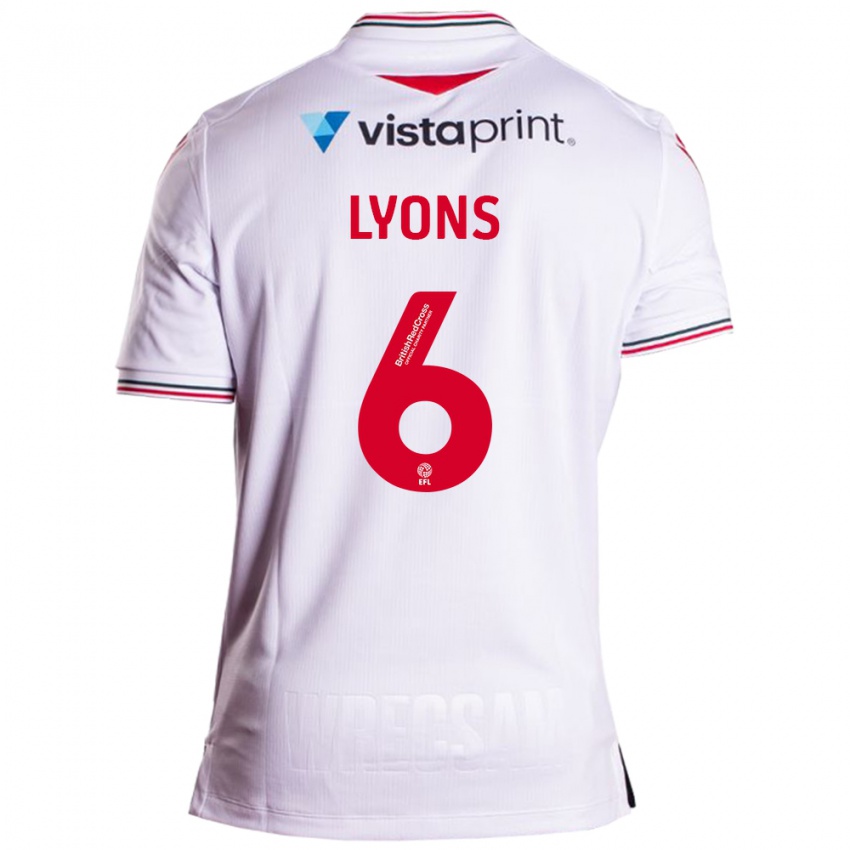 Hombre Camiseta Lauryn Lyons #6 Blanco 2ª Equipación 2023/24 La Camisa Argentina