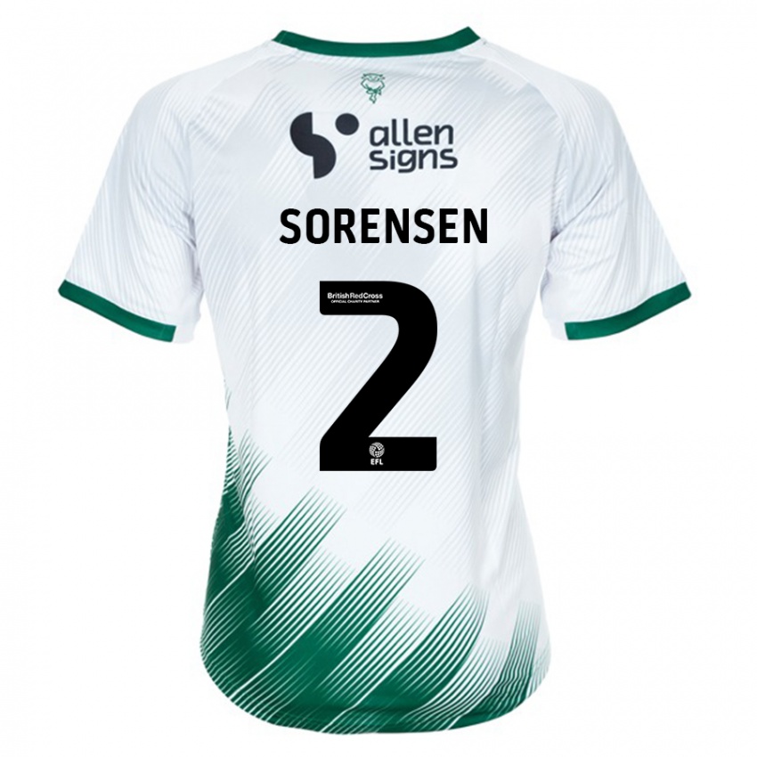 Hombre Camiseta Lasse Sörensen #2 Blanco 2ª Equipación 2023/24 La Camisa Argentina