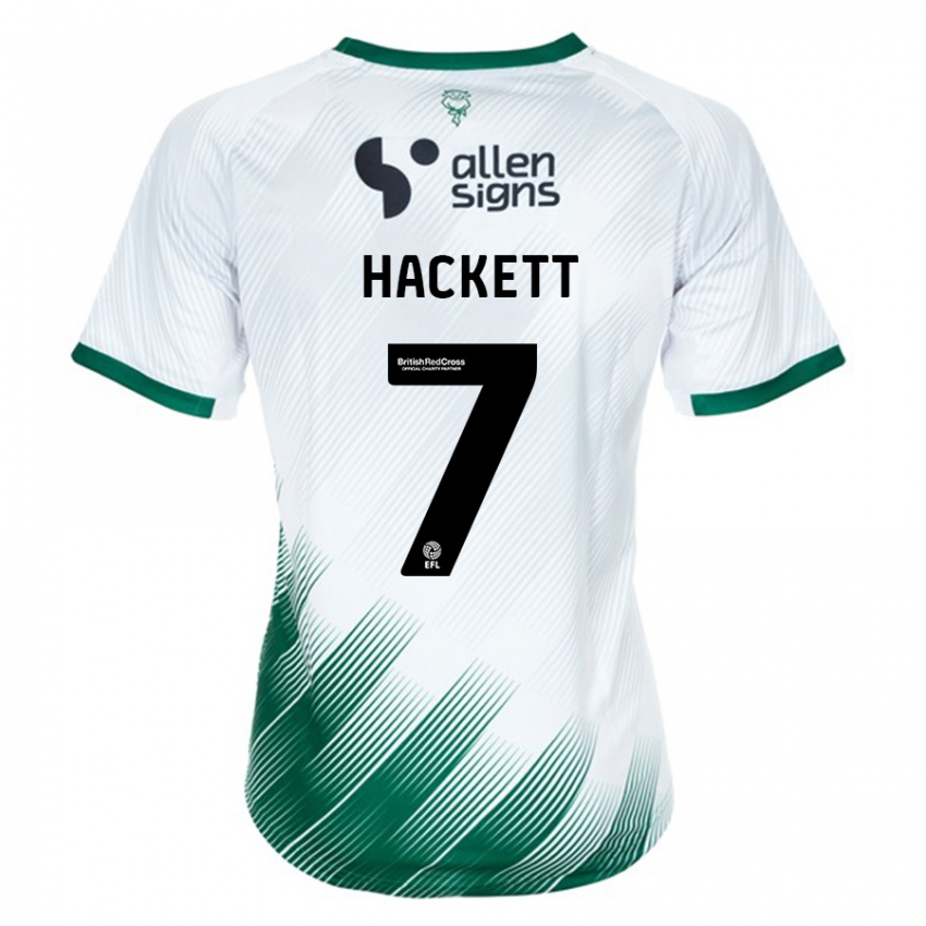 Hombre Camiseta Reeco Hackett #7 Blanco 2ª Equipación 2023/24 La Camisa Argentina