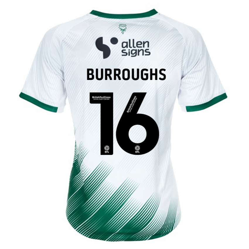 Hombre Camiseta Jack Burroughs #16 Blanco 2ª Equipación 2023/24 La Camisa Argentina