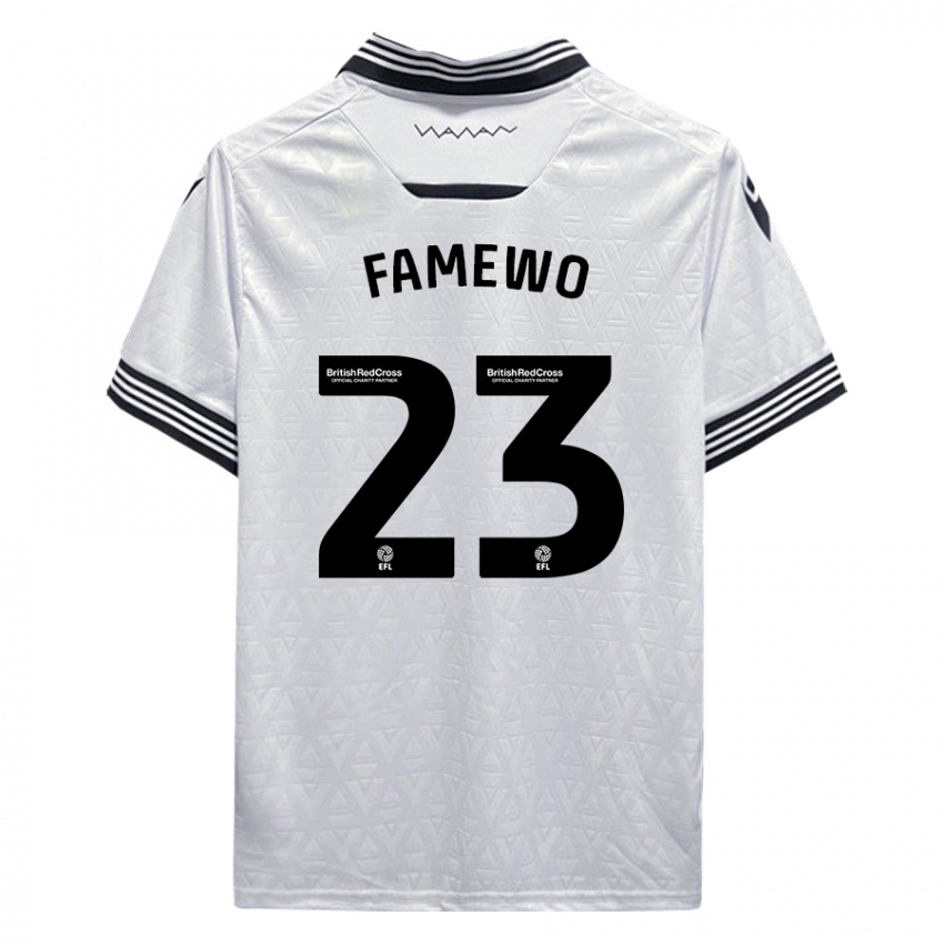 Hombre Camiseta Akin Famewo #23 Blanco 2ª Equipación 2023/24 La Camisa Argentina