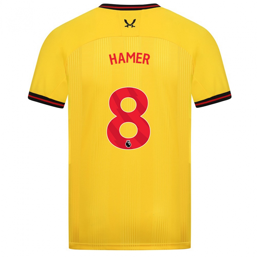 Hombre Camiseta Gustavo Hamer #8 Amarillo 2ª Equipación 2023/24 La Camisa Argentina
