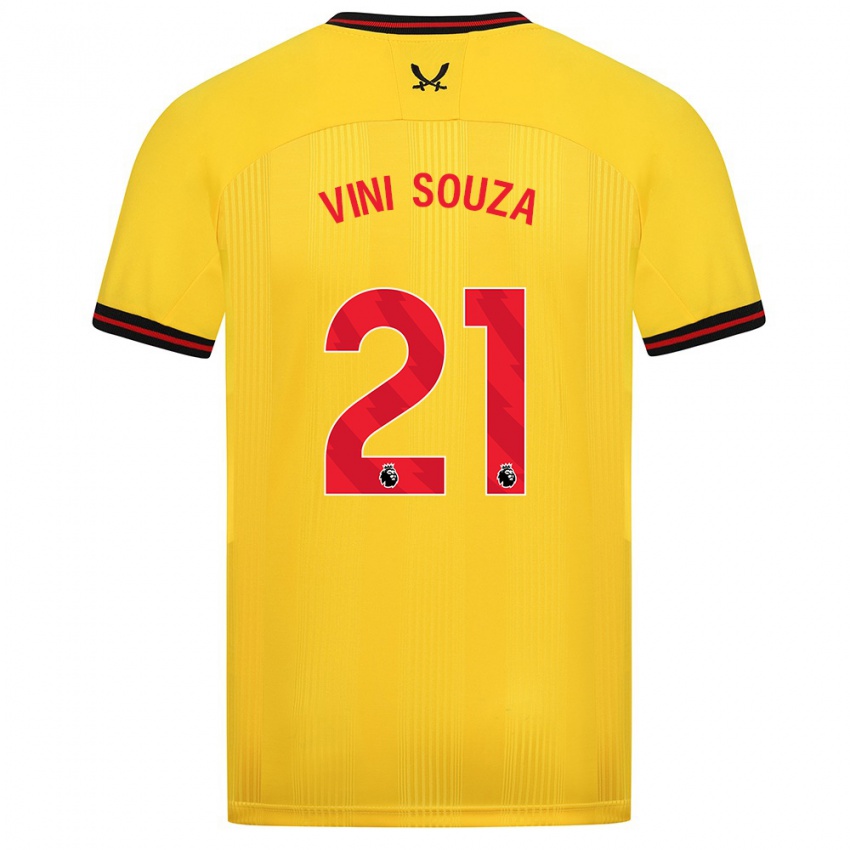 Hombre Camiseta Vini Souza #21 Amarillo 2ª Equipación 2023/24 La Camisa Argentina