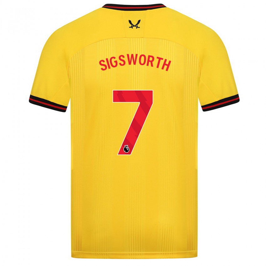Hombre Camiseta Jess Sigsworth #7 Amarillo 2ª Equipación 2023/24 La Camisa Argentina