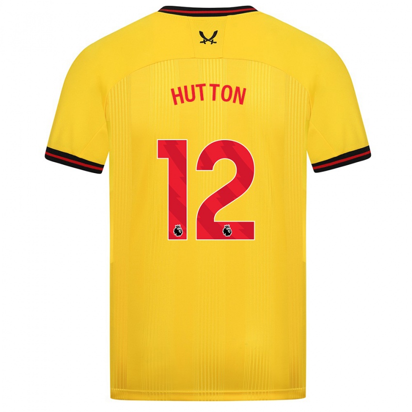 Hombre Camiseta Jodie Hutton #12 Amarillo 2ª Equipación 2023/24 La Camisa Argentina