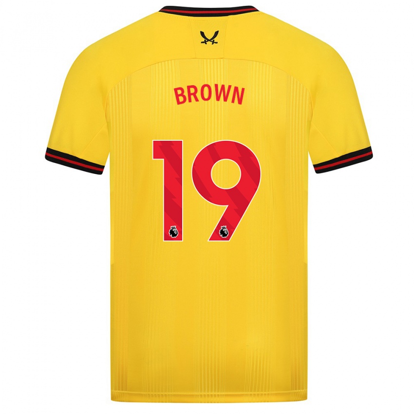 Hombre Camiseta Alanta Brown #19 Amarillo 2ª Equipación 2023/24 La Camisa Argentina