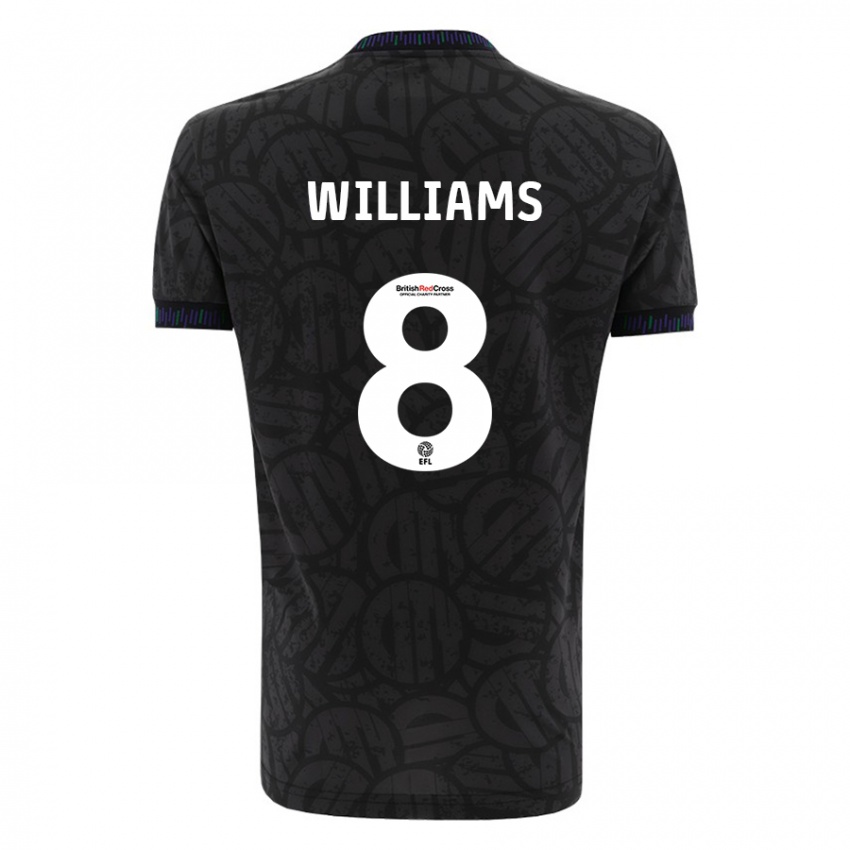 Hombre Camiseta Joe Williams #8 Negro 2ª Equipación 2023/24 La Camisa Argentina