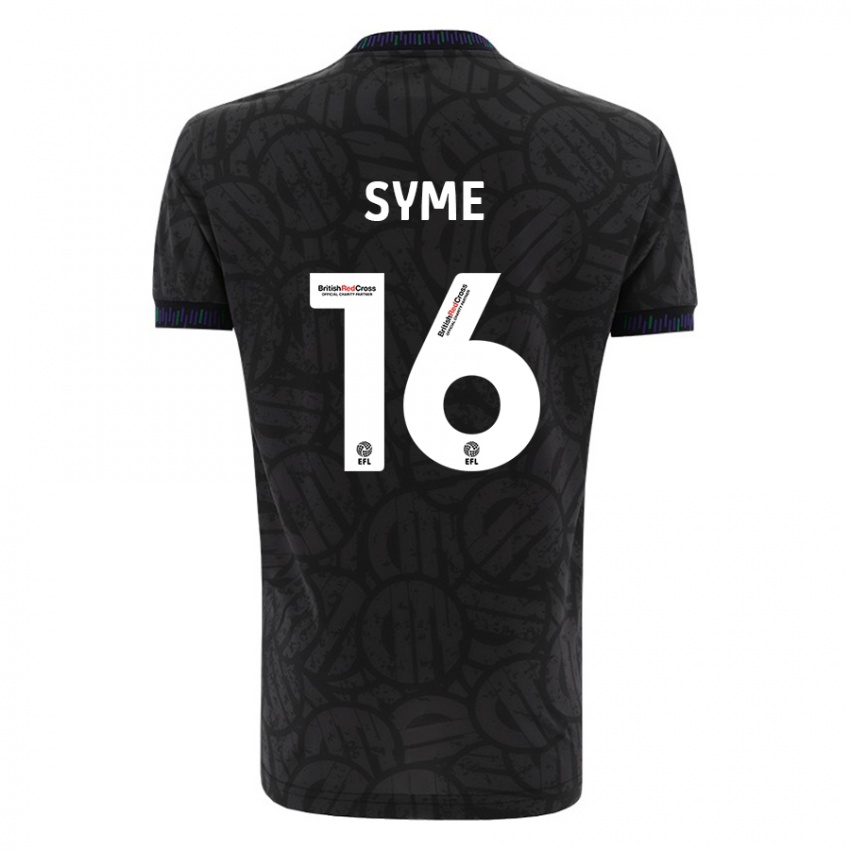 Hombre Camiseta Emily Syme #16 Negro 2ª Equipación 2023/24 La Camisa Argentina