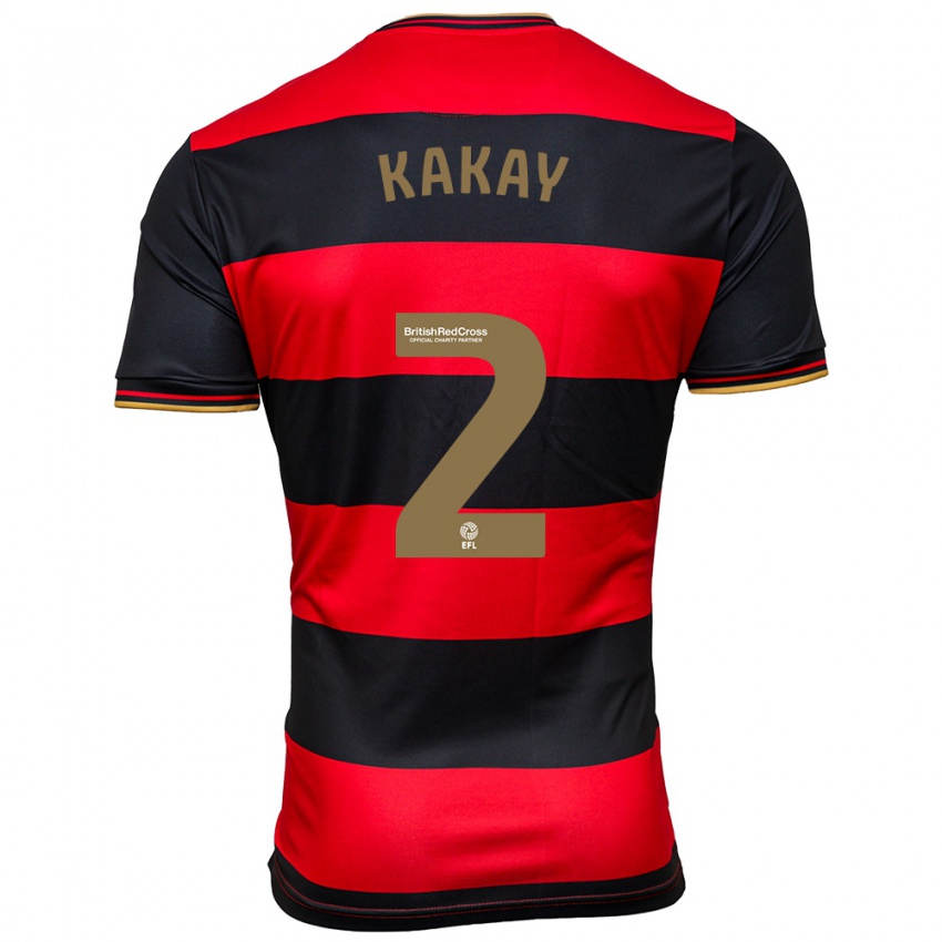 Hombre Camiseta Osman Kakay #2 Negro Rojo 2ª Equipación 2023/24 La Camisa Argentina
