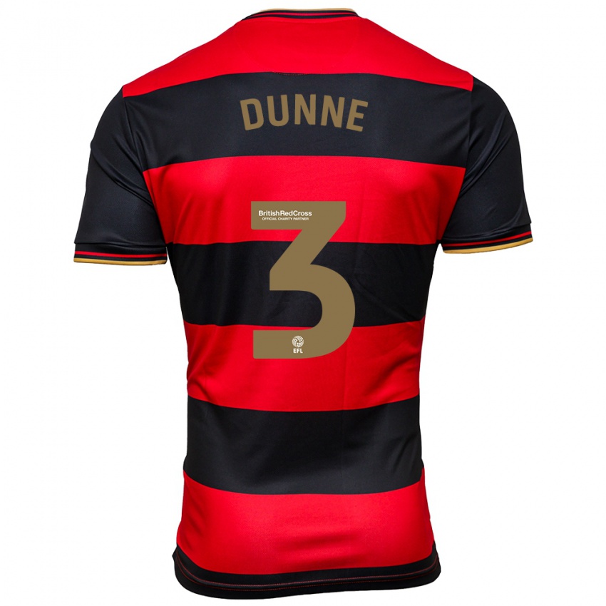 Hombre Camiseta Jimmy Dunne #3 Negro Rojo 2ª Equipación 2023/24 La Camisa Argentina