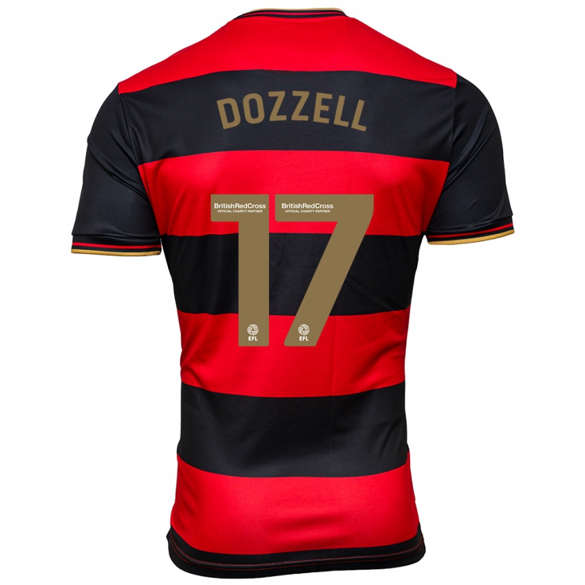 Hombre Camiseta Andre Dozzell #17 Negro Rojo 2ª Equipación 2023/24 La Camisa Argentina