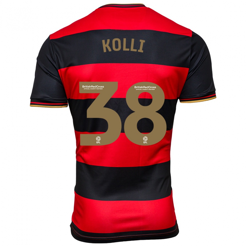 Hombre Camiseta Rayan Kolli #38 Negro Rojo 2ª Equipación 2023/24 La Camisa Argentina
