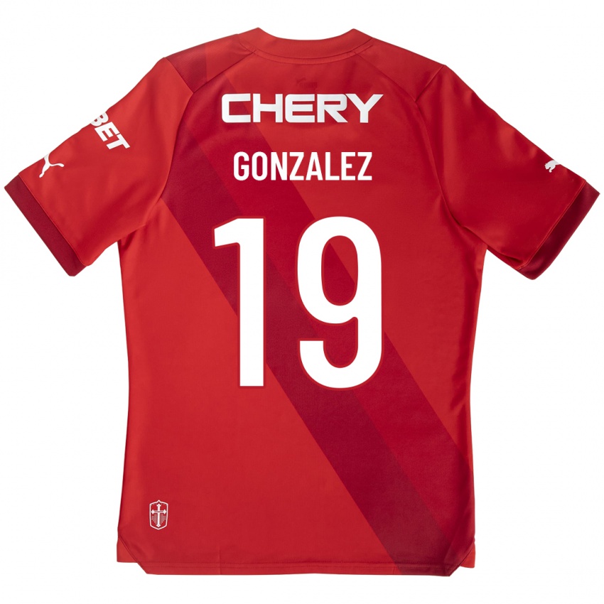 Hombre Camiseta Bryan González #19 Rojo 2ª Equipación 2023/24 La Camisa Argentina