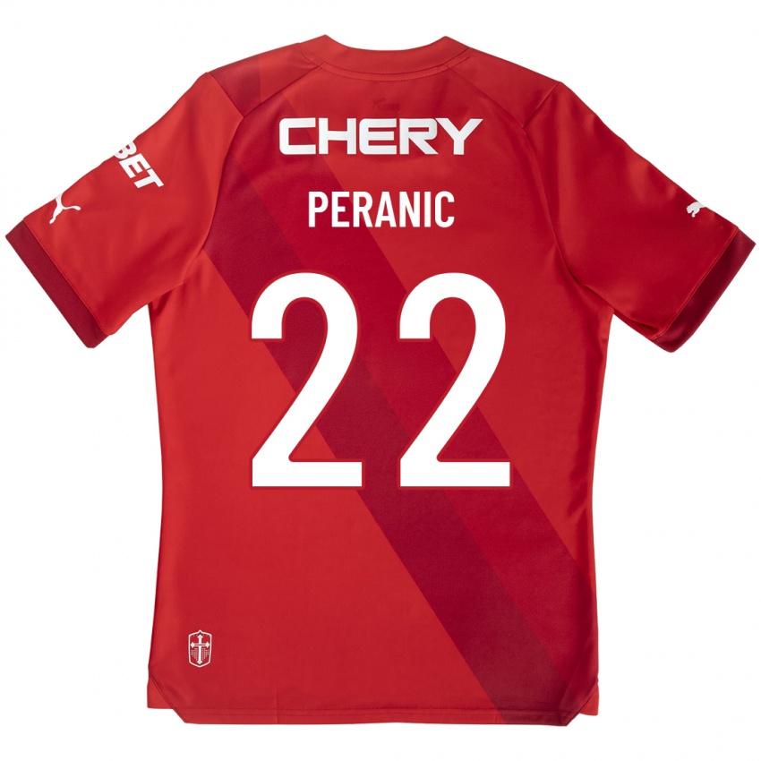 Hombre Camiseta Nicolás Peranic #22 Rojo 2ª Equipación 2023/24 La Camisa Argentina