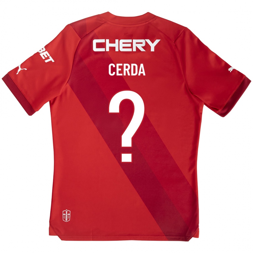 Hombre Camiseta Axel Cerda #0 Rojo 2ª Equipación 2023/24 La Camisa Argentina
