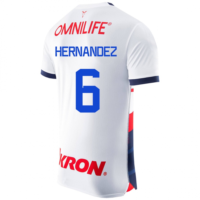 Hombre Camiseta Ana Camila Hernández #6 Blanco 2ª Equipación 2023/24 La Camisa Argentina