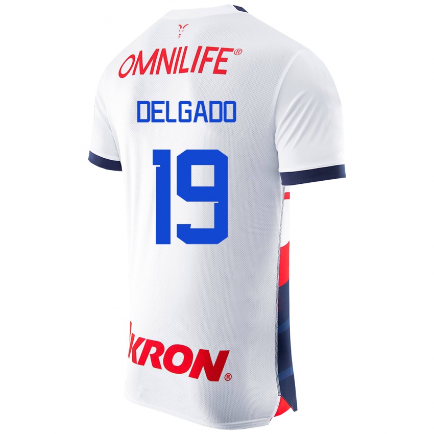Hombre Camiseta Daniela Delgado #19 Blanco 2ª Equipación 2023/24 La Camisa Argentina