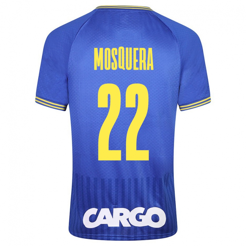 Hombre Camiseta Orlando Mosquera #22 Azul 2ª Equipación 2023/24 La Camisa Argentina