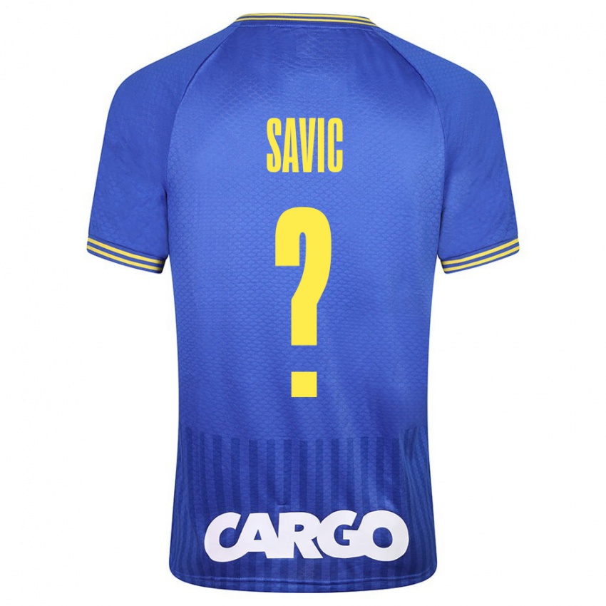 Hombre Camiseta Rom Savic #0 Azul 2ª Equipación 2023/24 La Camisa Argentina