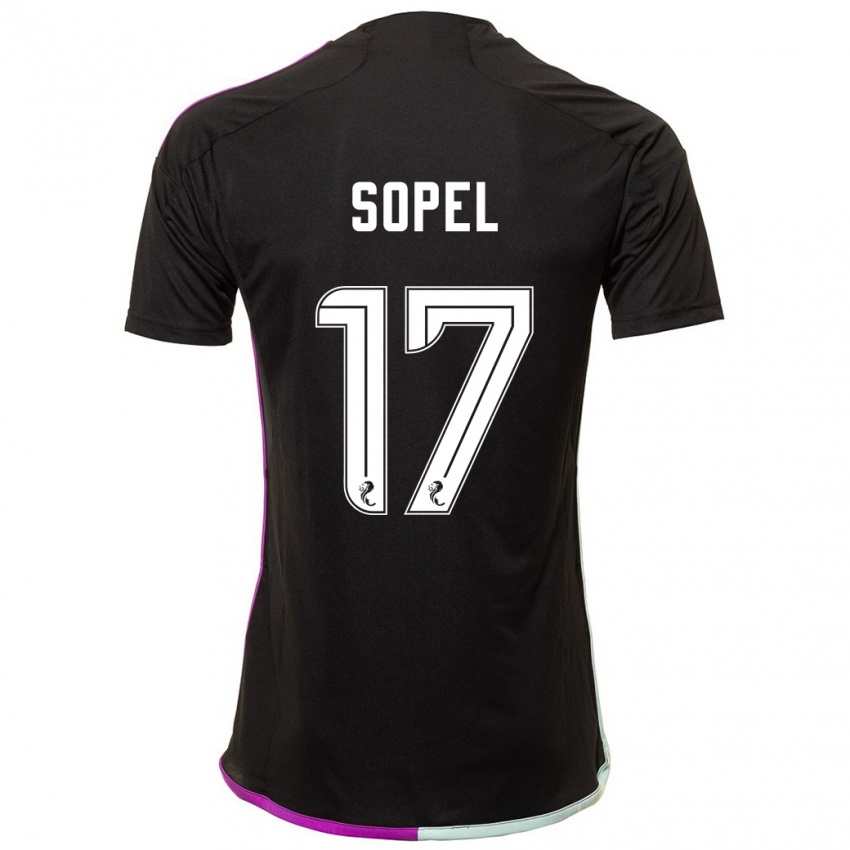 Hombre Camiseta Nadia Sopel #17 Negro 2ª Equipación 2023/24 La Camisa Argentina