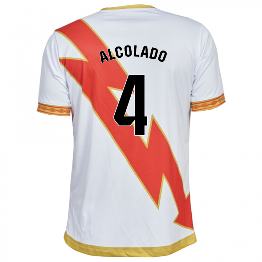 Mujer Camiseta Jaime Alcolado #4 Blanco 1ª Equipación 2023/24 La Camisa Argentina