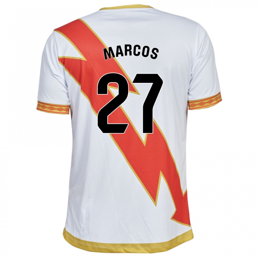 Mujer Camiseta Álvaro Marcos #27 Blanco 1ª Equipación 2023/24 La Camisa Argentina