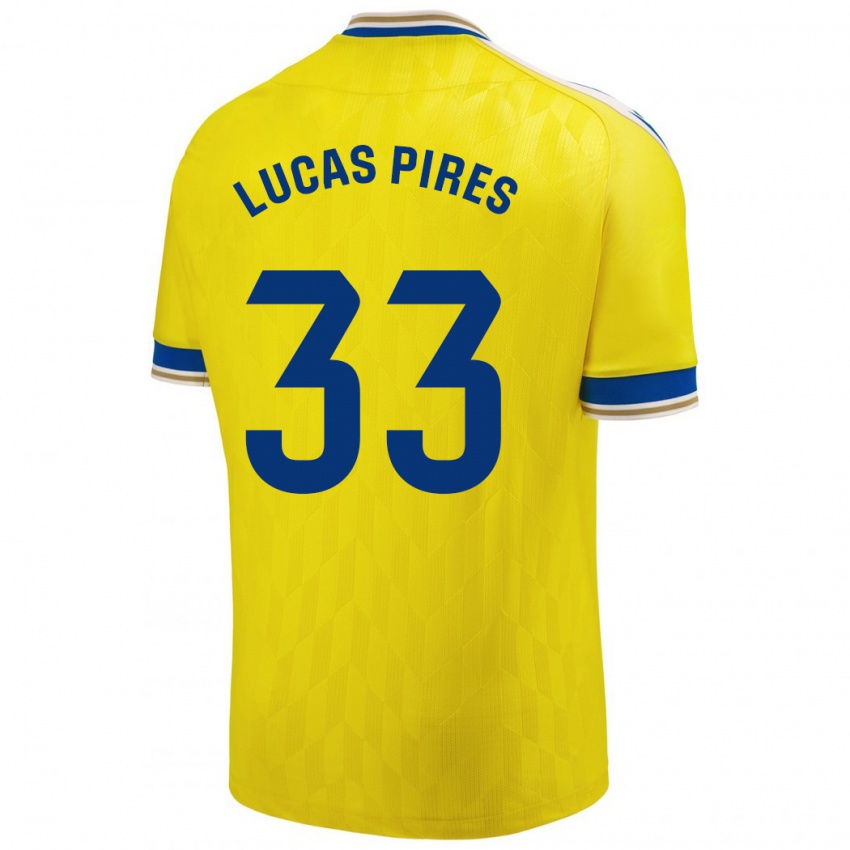 Mujer Camiseta Lucas Pires #33 Amarillo 1ª Equipación 2023/24 La Camisa Argentina