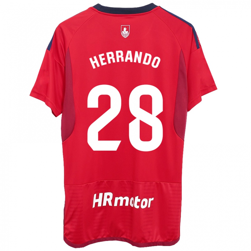 Mujer Camiseta Jorge Herrando #28 Rojo 1ª Equipación 2023/24 La Camisa Argentina