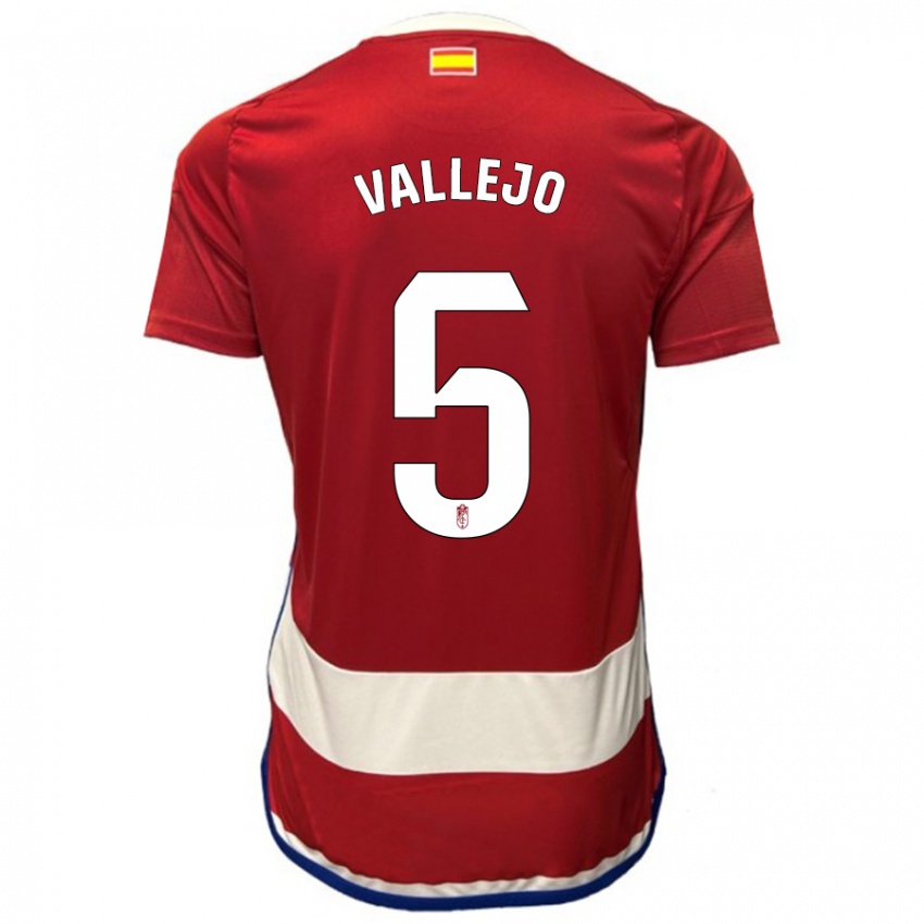 Mujer Camiseta Jesus Vallejo #5 Rojo 1ª Equipación 2023/24 La Camisa Argentina